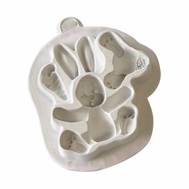 Силиконовая форма 3D КРОЛИК Пасхальный кролик помадка формы для торта инструменты для кексов кухонные аксессуары