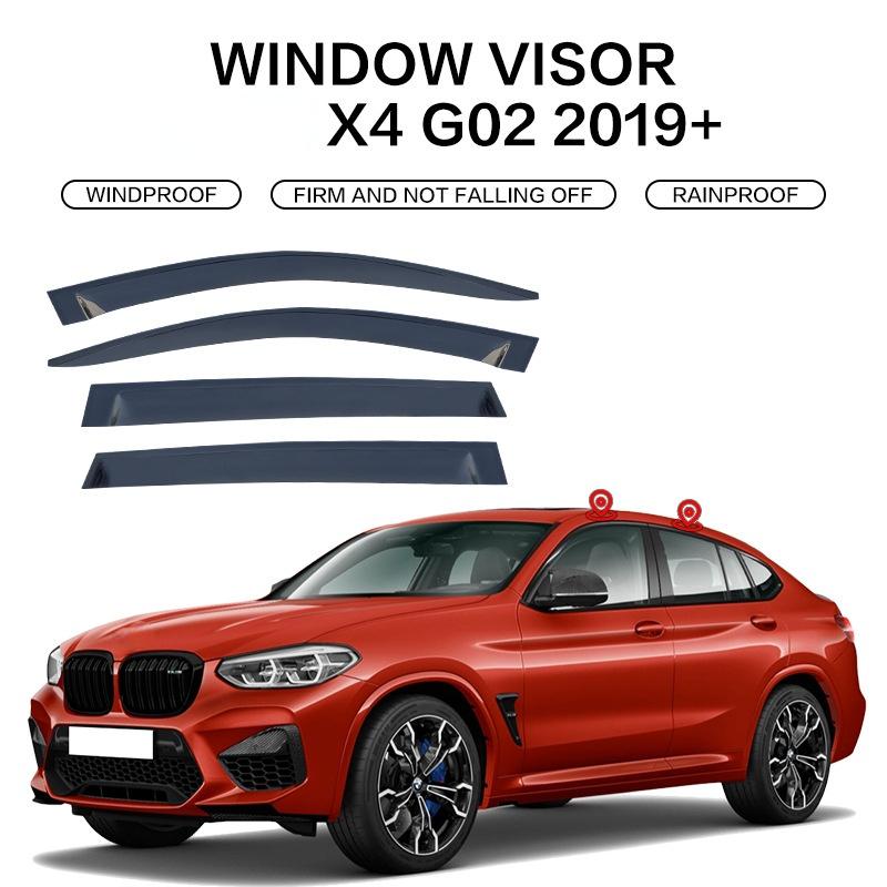 Козырек на окно автомобиля для BMW X4 F26 G02 Защита от дождя Дефлекторы Тент Накладка Молдинг Внешняя полоса Боковая хромированная накладка на окно Аксессуары