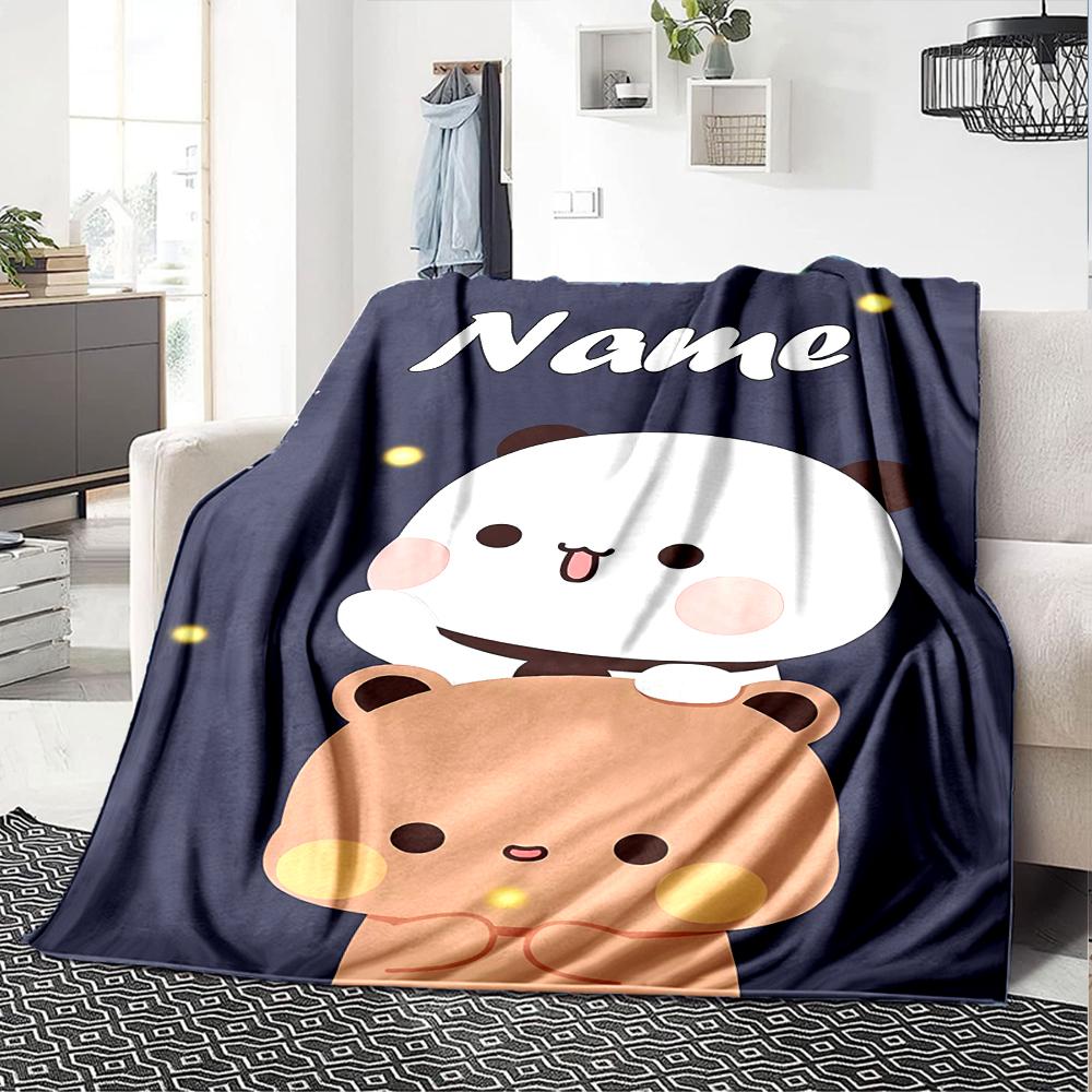 Customiz Name Personality Bubu Dudu (3) Blanket Soft &Warm Sofa Office Bed Travel Lunch Break Blanket, Gift Suitable for All Seasons
