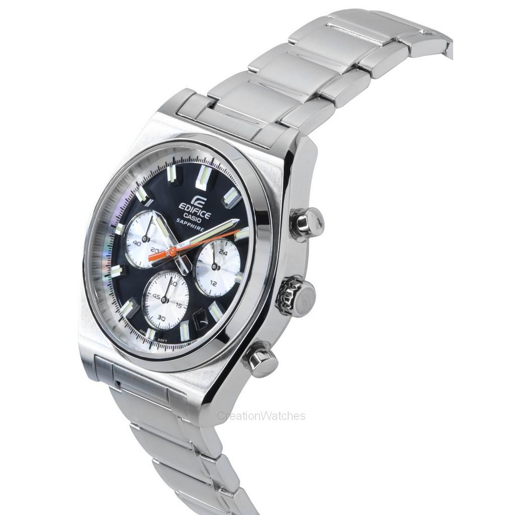 Casio Edifice Analog Chronograph Stainless Steel Black Dial Quartz EFB-730D-1AV 100M Men's Watch