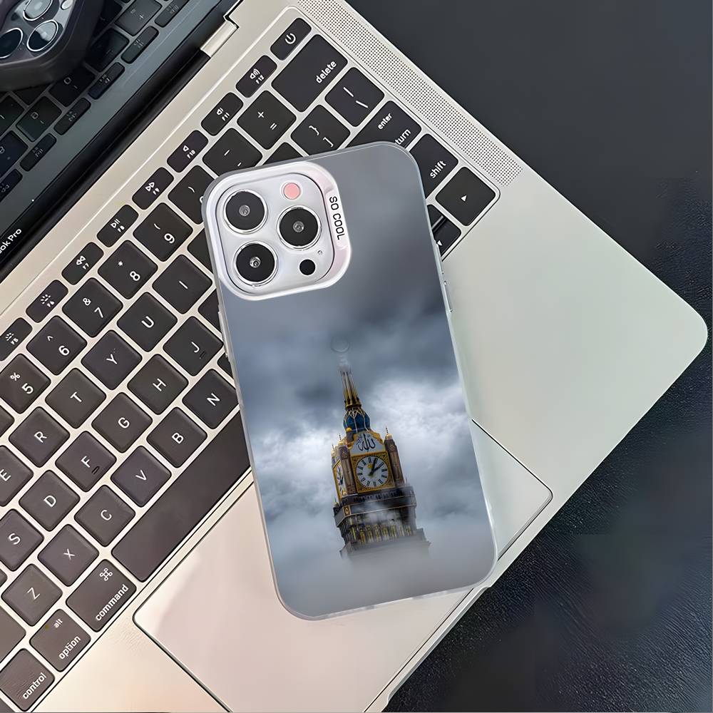 Moslem and kaaba Phone Case For iPhone 17,16,15,14,13,12,11,Pro,XS,Max,Plus,Mini,SE4,E White Matte Shockproof Cover