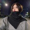 Fake Collar Soft Knitted Turtleneck Pullover Shawl Solid Color Buttons Closure Women Warm High Collar Neck Warmer