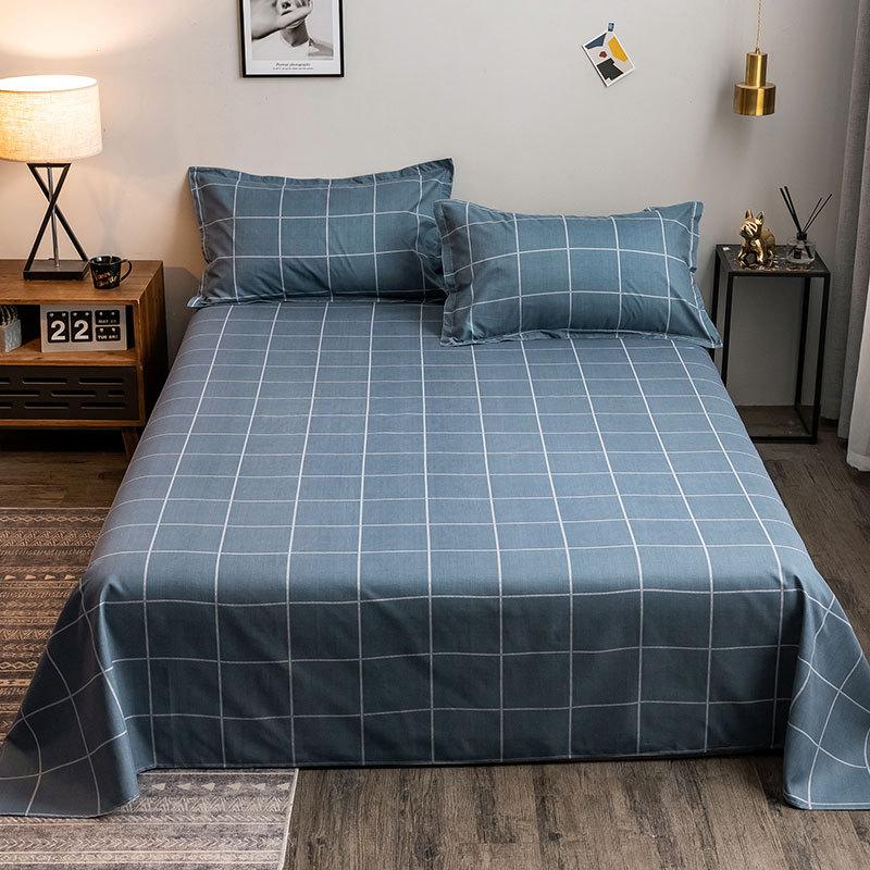 INS Style Bed Sheet One-Piece Winter 1.8m Double Bed 1.2m Student Dormitory Single Bed Minimalist Washed Cotton Quilt