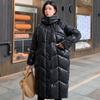 Женская длинная стеганая куртка большого размера, новинка 2023 года, модное зимнее женское холодное пальто с капюшоном на молнии, свободные толстые теплые парки в корейском стиле