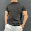 Men Fitness T-shirts Slim Fit Turtleneck Short Sleeve Undershirt Gym Fitness Tee Casual Base Layer Muscle Top for Workout Travel Office