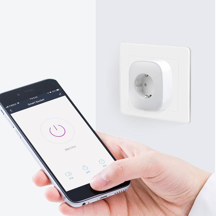 Умная розетка EU, совместимая с Google Home, с интеграцией HomeKit, Matter, Tuya, WiFi и Zigbee.