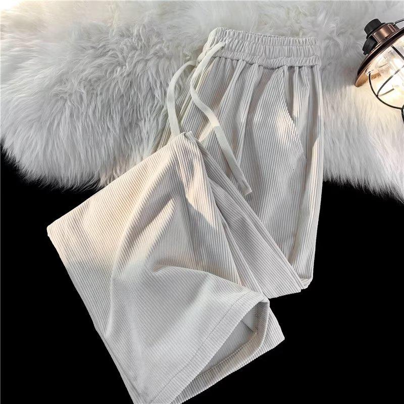 Men's High-End Wide-Leg Brown Corduroy Pants - 2023 Autumn Style