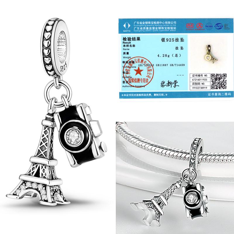Original Family Boy Girl Charm Beads 925 Silver Clover Heart Blue Palm Luminous Pink Charms Fit Bracelet DIY Jewelry Woman Gifts