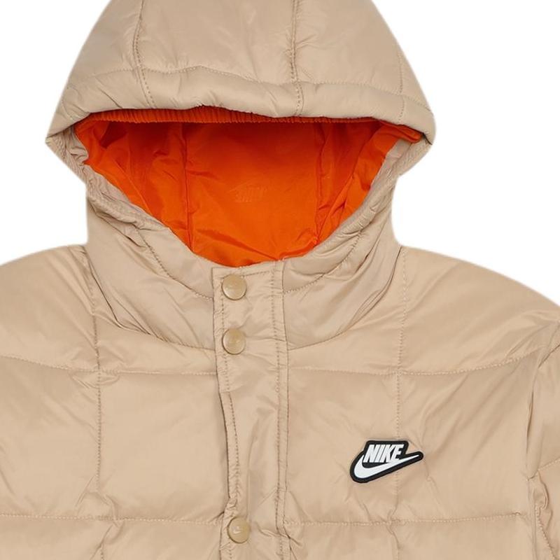Nike Пуховик с капюшоном Теплый Большой карман Длинный рукав Утиный пух Детские куртки IQ6136-200