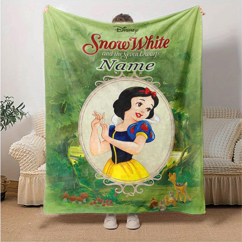 Custom 1pc Snow White's Basket Flowers Blanket, Soft And Comfortable Blanket, Casual Warm, Camping Travel Blanket, Good Birthday Gift Q9081