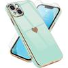 Protective Case - PROSHOP - for iPhone 13 - Turquoise - Flexible - Heart Pattern