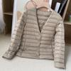 Новые легкие и тонкие пуховики на осень и зиму, женские короткие теплые куртки, облегающий крой и пальто большого размера.