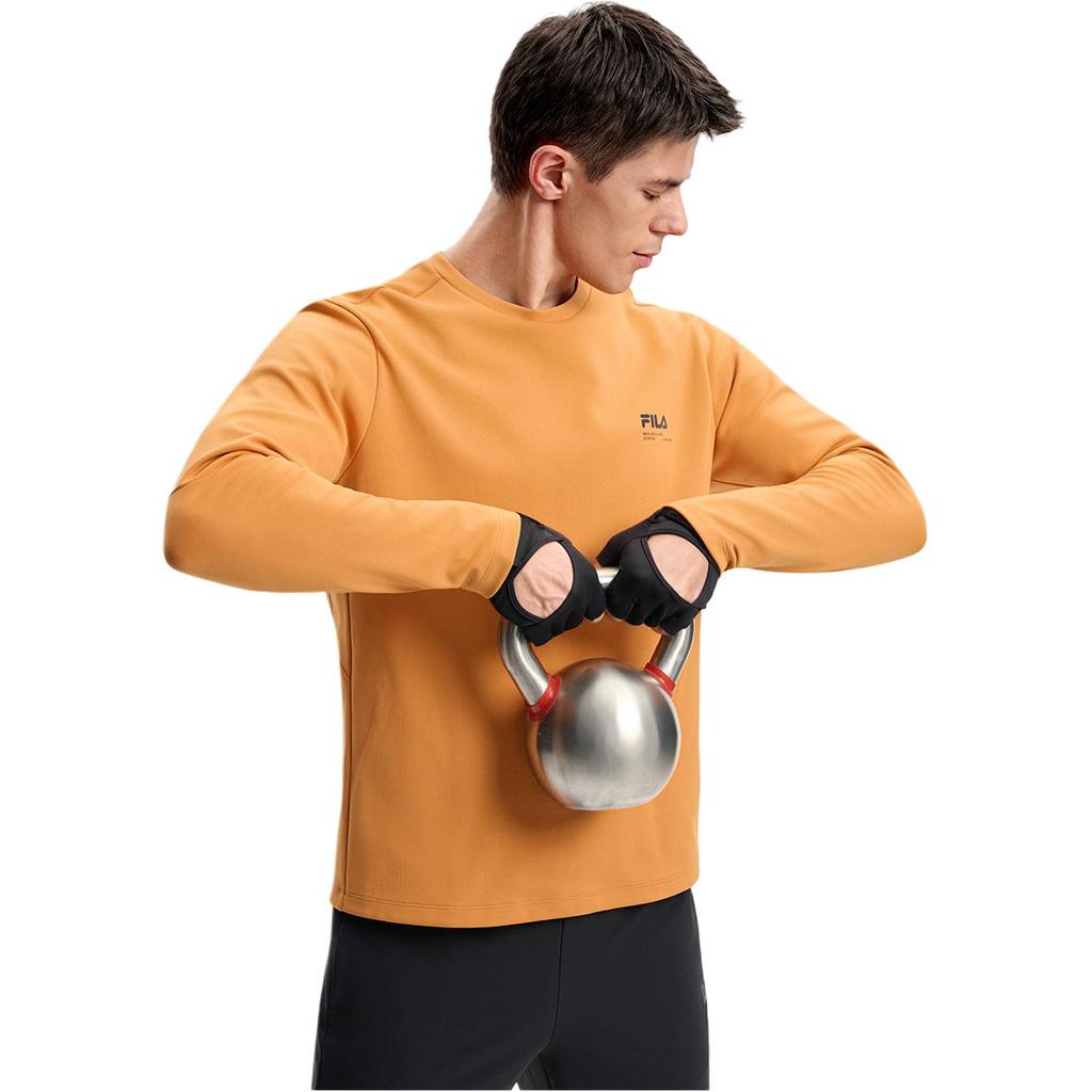 Fila Серия Фитнес Вязаная Быстросохнущая Футболка с Длинным Рукавом Мужские Топы A11M541209F-OR
