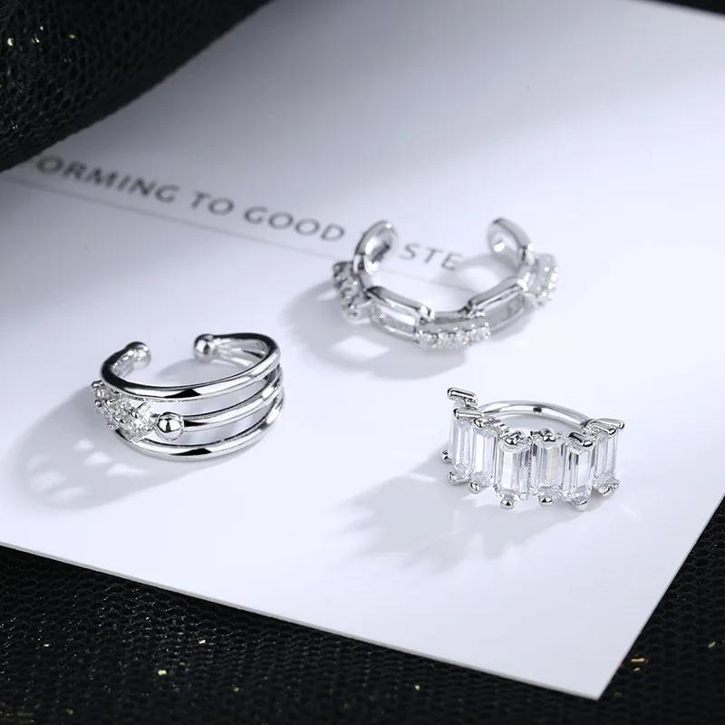 1 шт. Очаровательные Клипсы-Серьги Линия Цирконов Ear Cuff Без Прокола Серьги Украшения