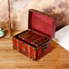 Wooden Storage Box with Lock Large Capacity Multipurpose Decorative Treasure Chest Retro Style Storage Organizer