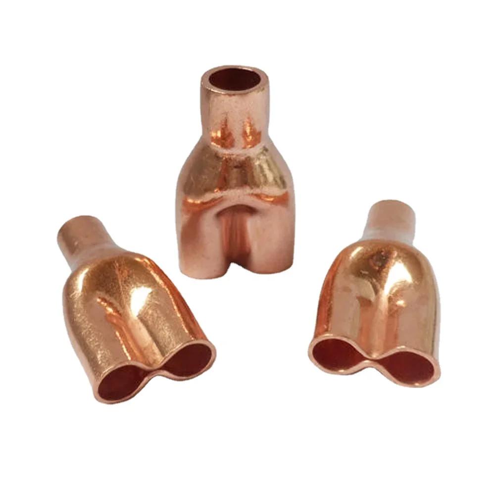 1/4" 3/8" 1/2" 8 16 19 22 25 28.6 -42мм Внутренний Диаметр Равнопроходной Редуктор Тройник Медный Пайка под Припой Кондиционер
