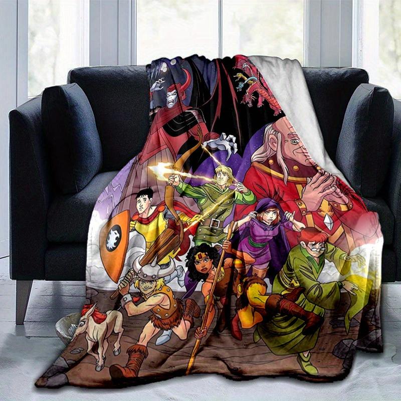 1pc Dragon Quest Adventure: A Magical Home Decor Gift, Cozy Flannel Blanket for Bedroom, Living Room, Travel, Camping, Car, Beach, Office Naps, Perfec