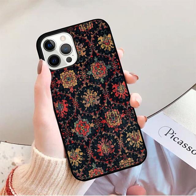 Чехол для телефона с цветочным узором в стиле персидского ковра для iPhone 17 Air 16 15 14 13 12 Pro Max Plus Max Чехол-оболочка coque