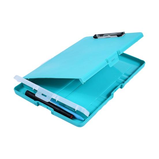 File Folder Organizer with Strong Lock Non-Slip Clips Hanging Holes 3-in-1 Clipboard Pencil Case File