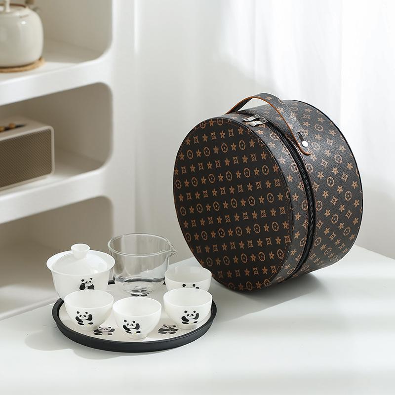 Suet jade porcelain Kuaike travel portable tea set company business gift activity souvenir printing