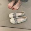 Vintage French Women Mary Jane Shoes Spring Round Toe Shallow Mouth Soft Sole Ballet Flats Elegant Casual Footwear
