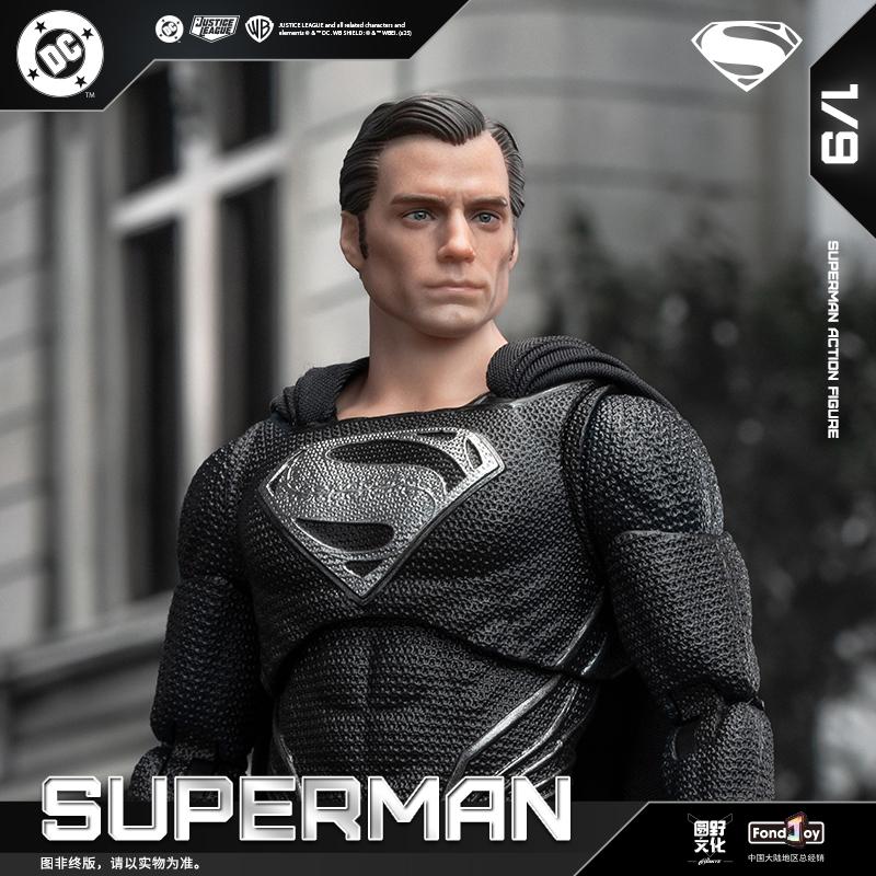 1/9 Fondjoy Black Superman-Val-Zod 2.0 Series Dc Action Figures Assemble Model Desktop Decoration Ornaments Collectible Gifts