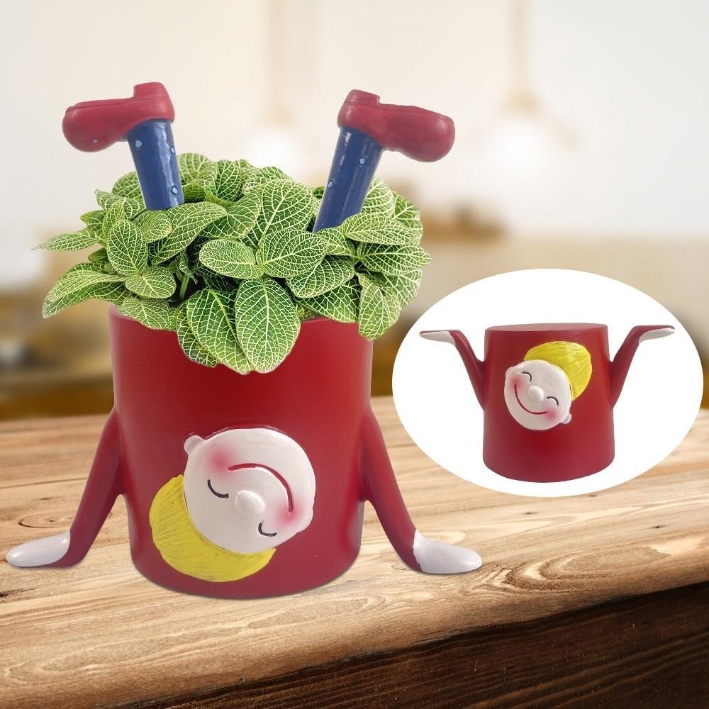 Мультяшный контейнер для суккулентов из смолы, перевернутый горшок для комнатных растений, перевернутый цветочный горшок, декор для офиса