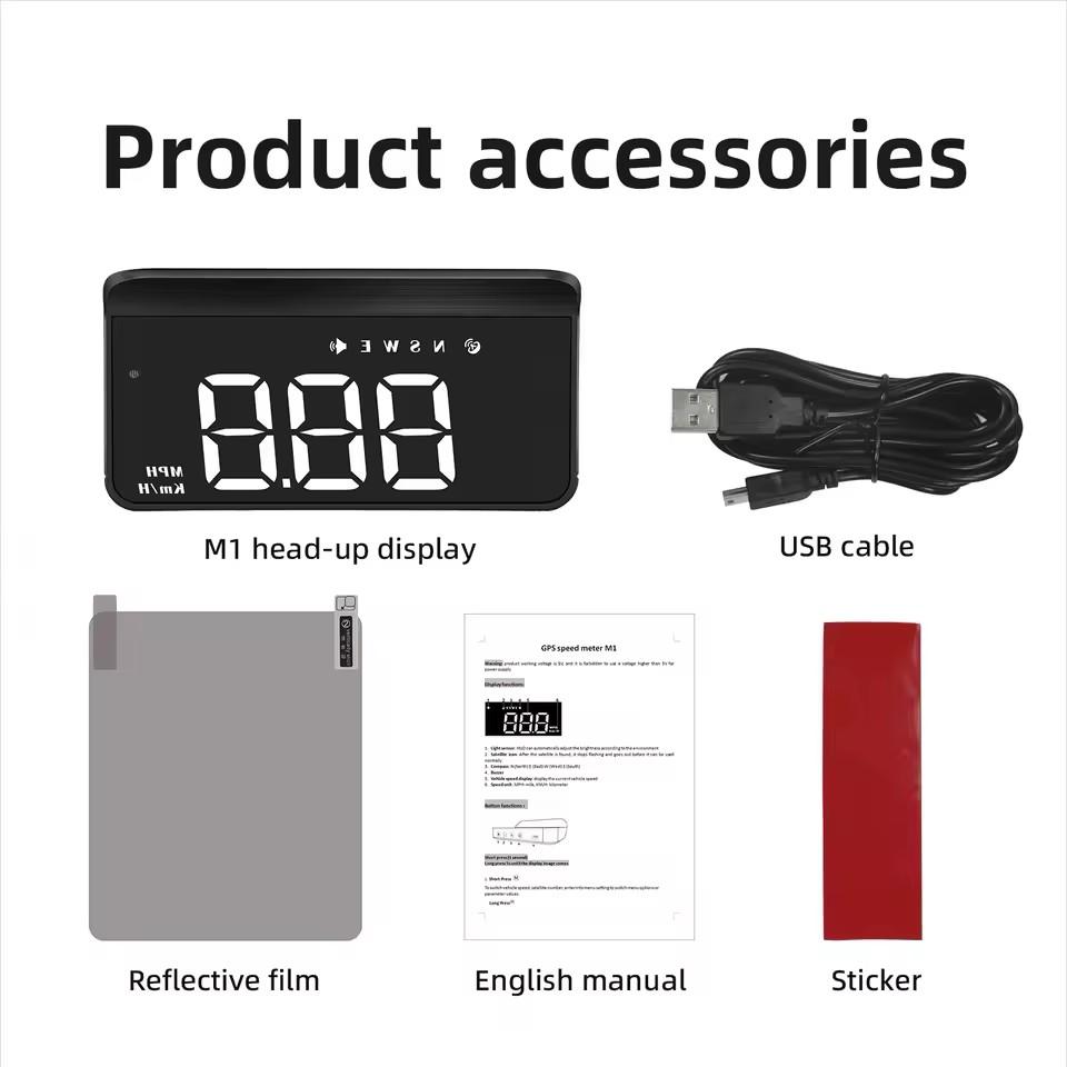 M3 Auto OBD2 Head-Up Display Auto Electronics HUD Projector Display Digital KMH MPH Car Speedometer Temperature Voltage Alarm