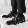 Italian Mens Black Dress Shoes Luxury Crocodile Wedding Patent Leather Lace-Up Mens Oxford Shoes Classic Business Formal Shoes