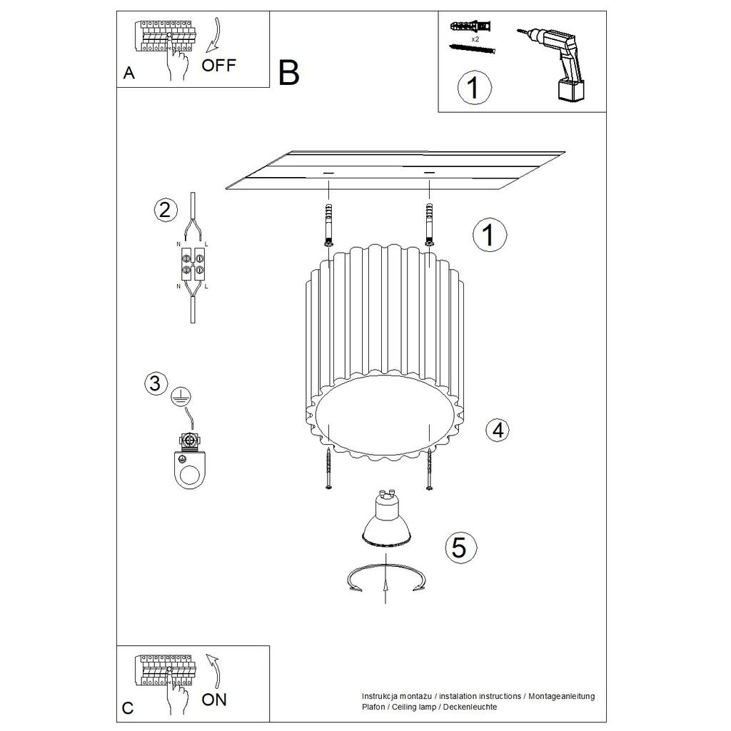 Spot Sufitowy Nowoczesny Ryflowany Okrągły Biały 10 Cm 1Xgu10 10W Aura Sollux Lighting