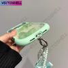 Милый Чехол-Подвеска с Ушками Кошки и Бабочкой Прозрачный для iPhone 17e 16 15 14 13 12 Pro Max 17 Air 11 Большое Окно Мягкие Края