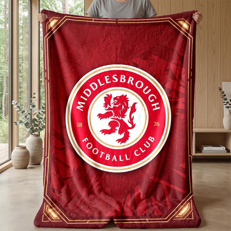 Плед из мягкого фланелевого флиса Middlesbrough FC Легкий Уютный Теплый Плед-Покрывало для Дивана Кровати Домашнего Декора