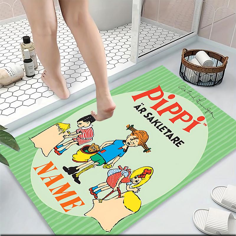 Custom Name Pippi Adventures Carpet Rug Customizable Soft Washable Anti-Slip Home Living Room Sofa Mats Personalized Rug. 0909321