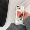 Ins нишевая иллюстрация закат кокосовая пальма для iPhone16promax Apple 15pro чехол для мобильного телефона 14 новый 13