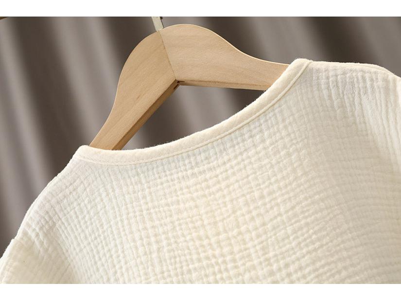 Летний детский хлопковый марлевый комплект из двух предметов с коротким рукавом: Легкий и дышащий для мальчиков и девочек