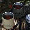 320ML Stainless Steel Camping Cup with Foldable Handle Double Layers Outdoor Travel Picnic Tea Milk Beer Milk Mug Insulated Metal Drinking Cup