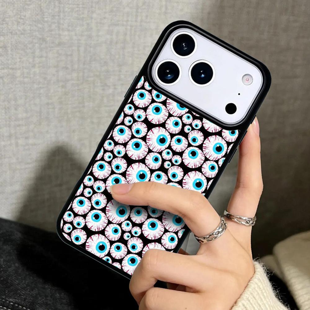 Чехол Case для iPhone 17 Air 16 Pro Max 15 Plus 11 13 Mini 14 12 Задняя крышка телефона с рисунком 'Глазное яблоко'