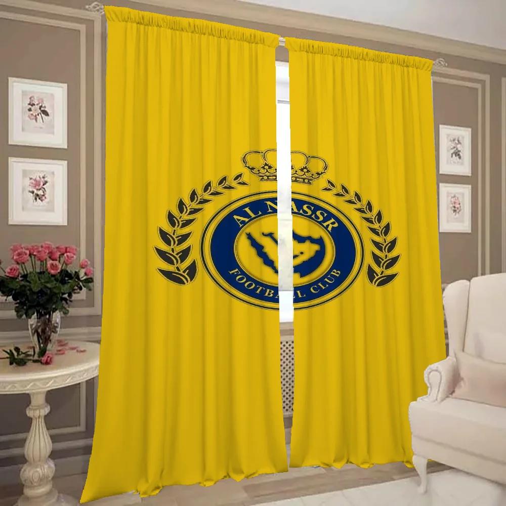 Set Of 2 Home Interior Kitchen Curtains Living Room Door Curtain Al Nassr Fc Partition Bedroom Decoration With Darkening Polyester Perfect For Area