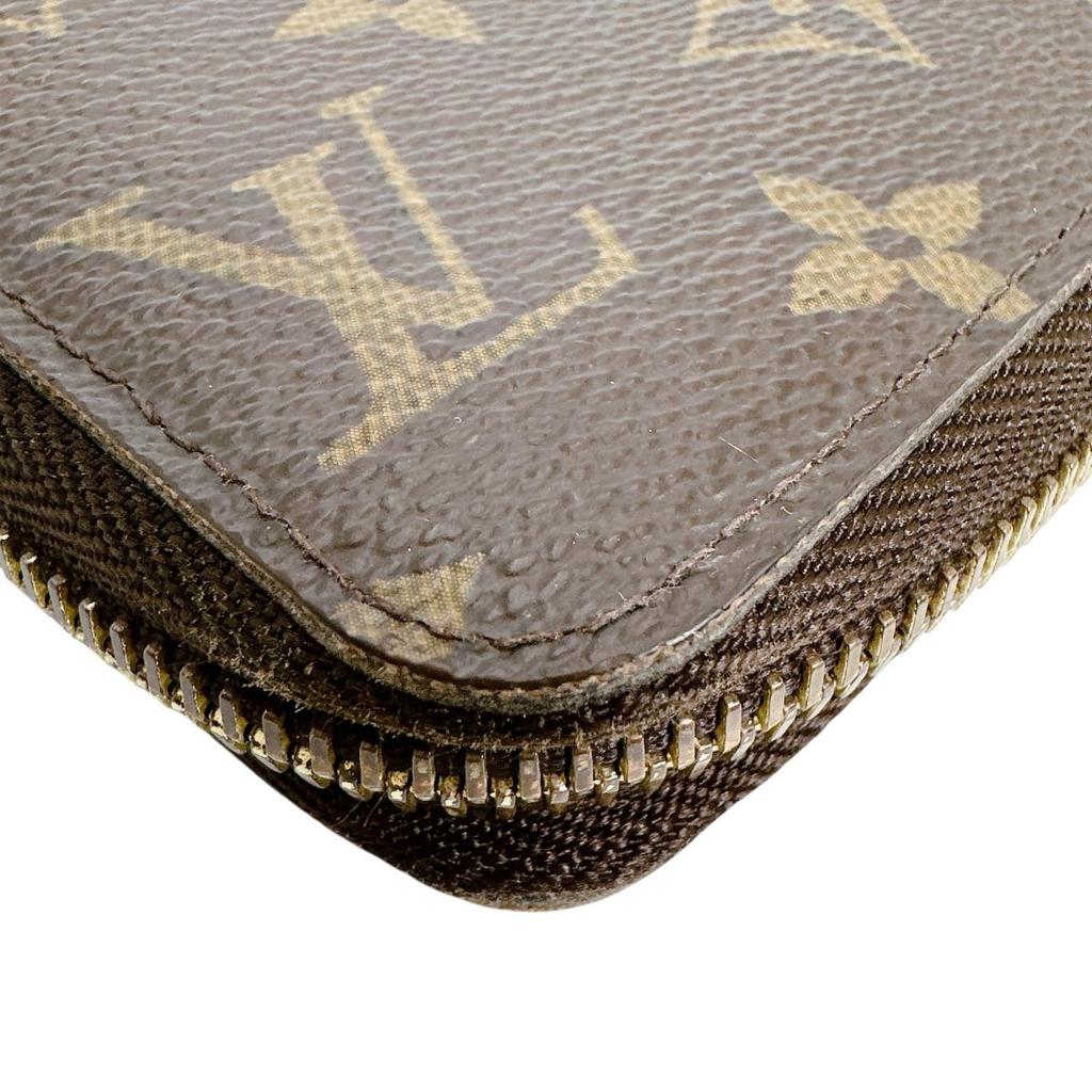 LOUIS VUITTON Monogram Zip Around Long Wallet purse Brown unisex M60017 Used