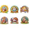 6pcs 2D/flat Soft Magnetic DIY Diamond Art Fridge Magnet Kit Animals Diamond Painting Magnets Refrigerator Diamond Art Magnets