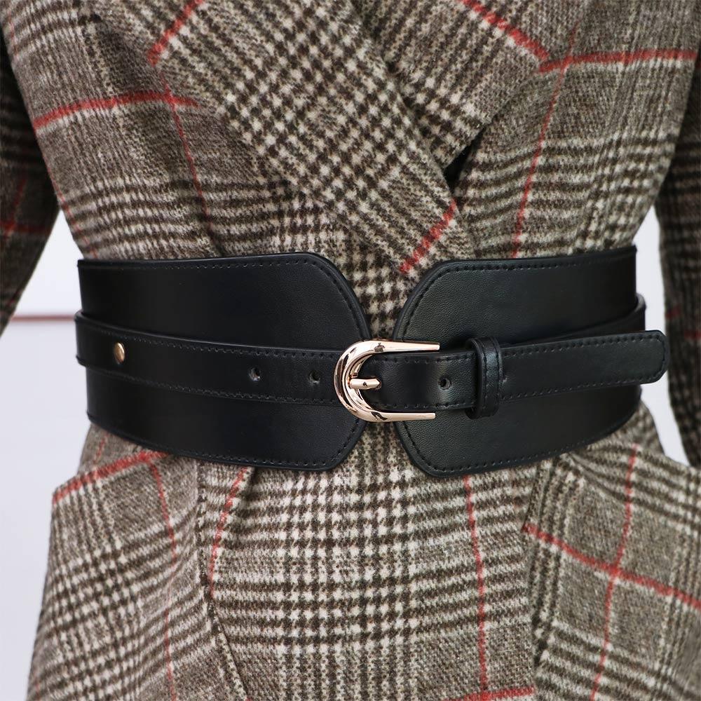 Luxury Big Camel Party Female Women Buckle Women Waistband Wide Belt Dress Waistband Solid Color
