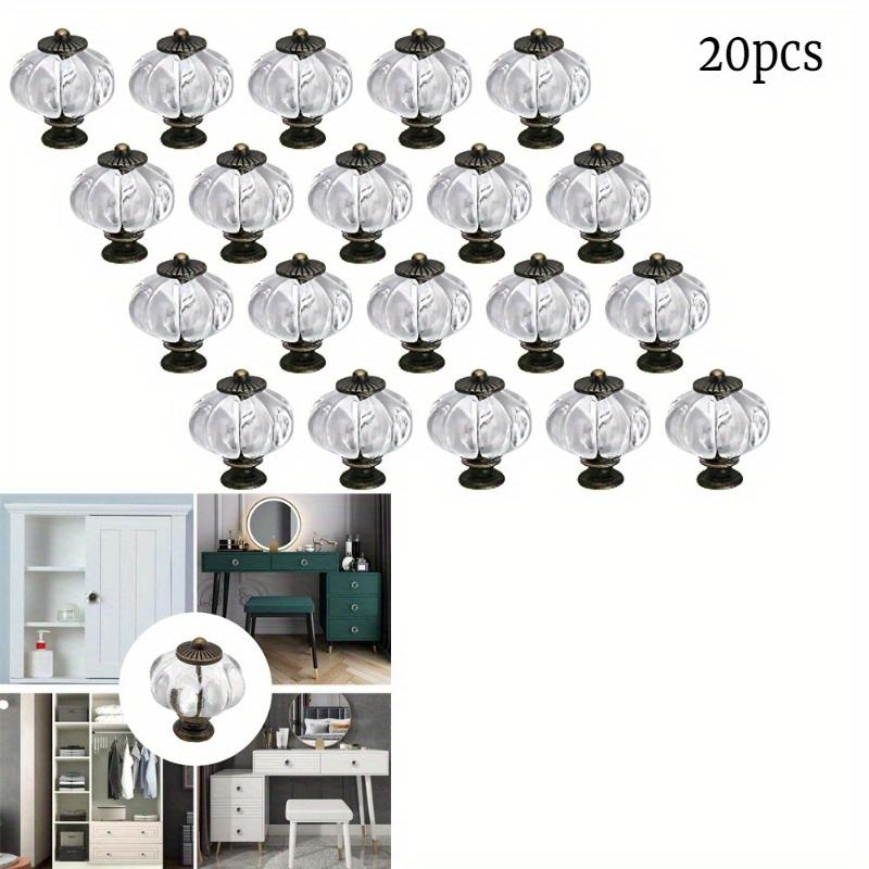 20pcs Acrylic Cabinet Knobs Transparent Pumpkin Dressing Table Knobs Antique Retro Decoration DIY Handle Handles Furniture Drawer Handles