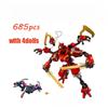 685 шт. Креативные строительные блоки Ninja Climbers Mecha Building Blocks Модель Мальчик Игрушки Рождественский подарок