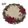 Christmas Party Table Setting Round Placemat, 14 Inch Festive Pattern Anti Slip Tabletop Protector, Holiday Kitchen Mat Heat Insulation Place