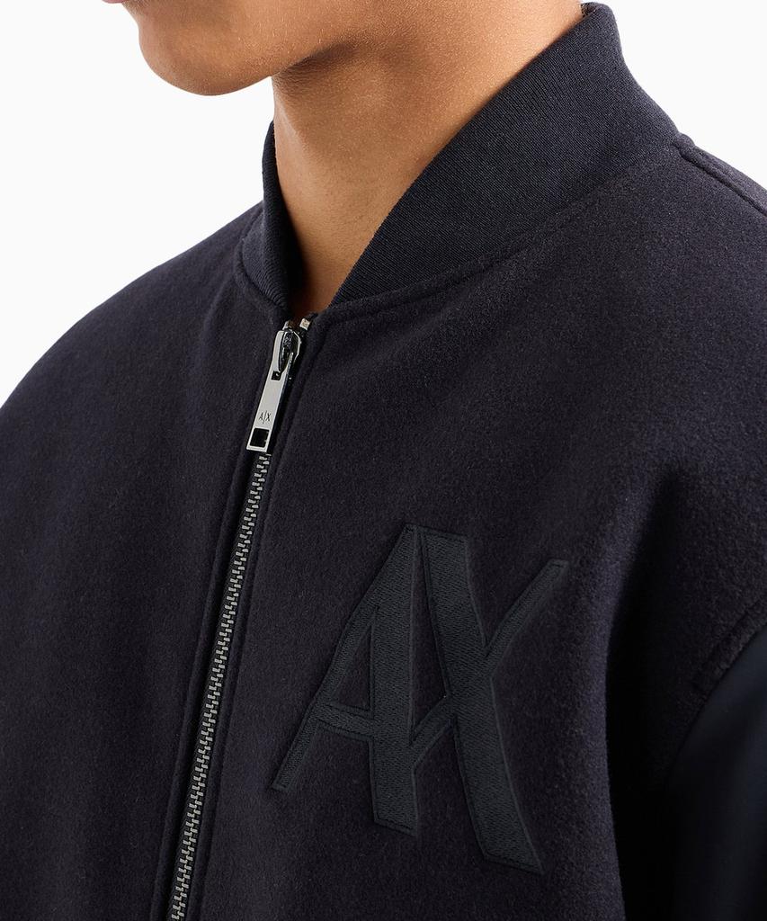 Armani Exchange Men'S Embroidered Logo Two-Way Zip-Up Blouson_Navy A414310018