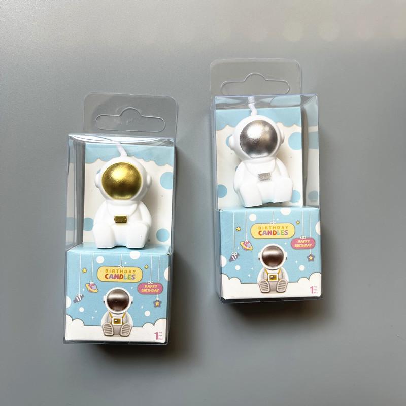 Gold & Silver Astronaut Birthday Cake Candles - Cute & Creative Party Decorations