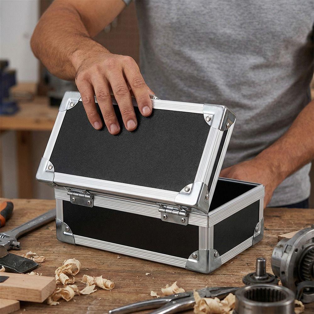 Lockable Design Multi Functional Tool Case Shock Resistant Metal Briefcase  Coins Storage