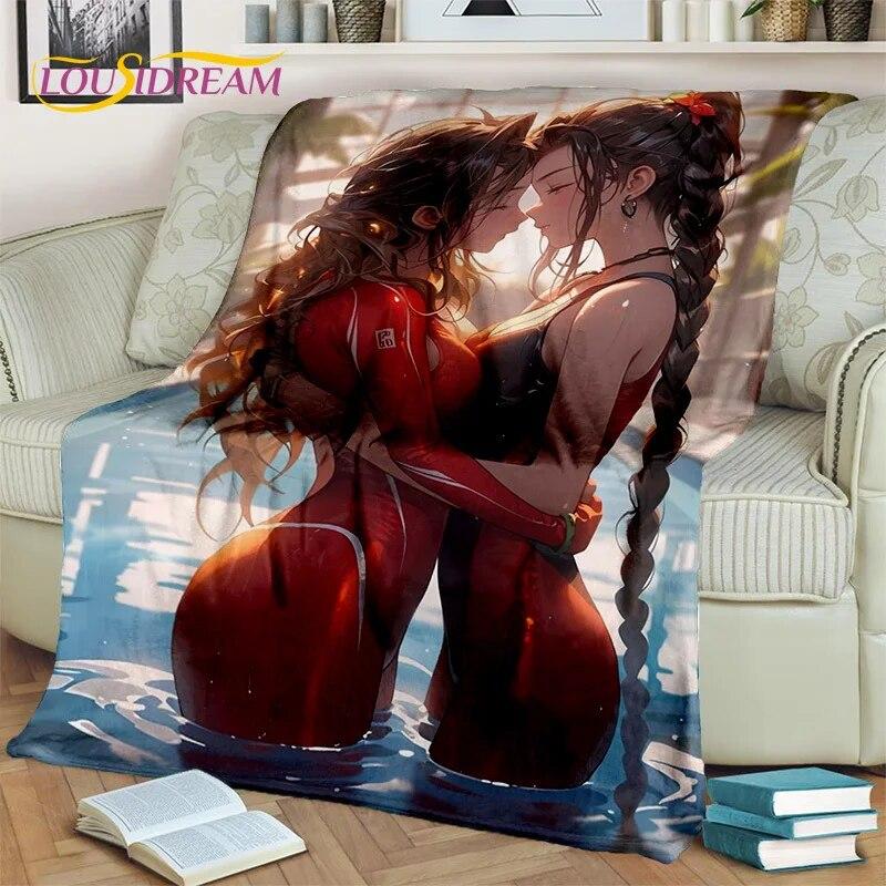 Аниме игровой персонаж, сексуальное кружевное одеяло для девочек, милое мультяшное одеяло, мягкое одеяло для дома, спальни, кровати, дивана, покрывало для пикника, детское одеяло
