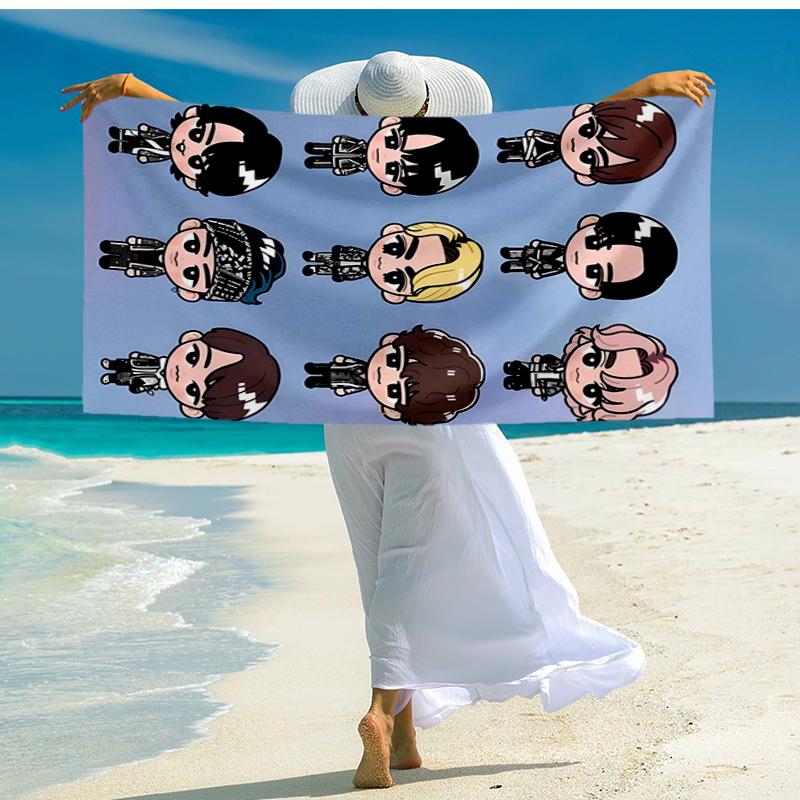 Snowman Band Fashion Beach Towel: Ideal for Summer Adventures Soft, absorbent and quick drying suitable for swimming and bathing
