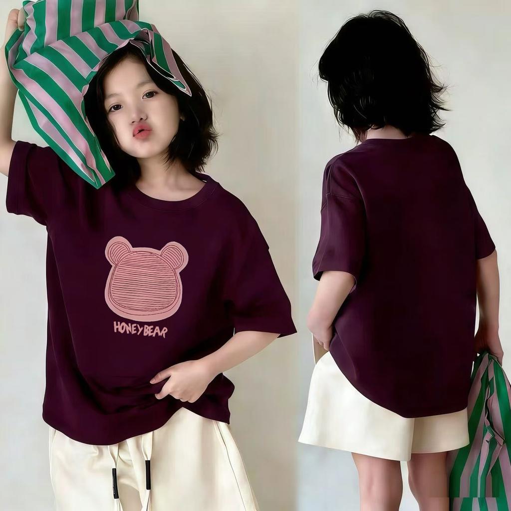Girls Summer Cotton White Short Sleeve T Shirt Breathable Round Neck Top For Kids